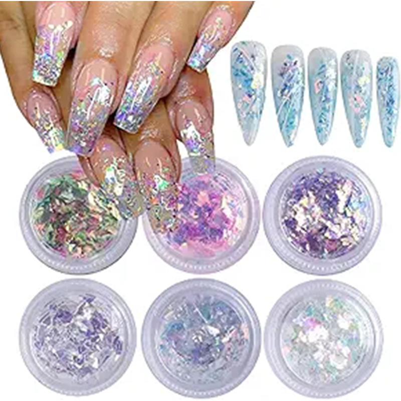 Holografische Meerjungfrau-Glitzer-Nail-Art-Pailletten