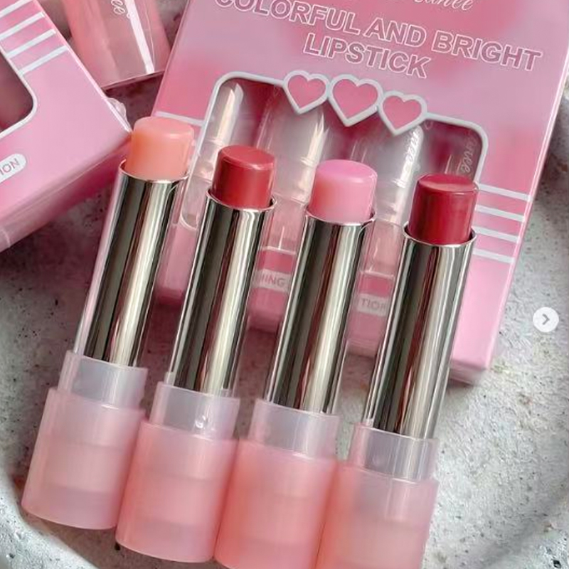 Feuchtigkeitsspendende 4-Farben-Lippenbalsam-Set für strahlende Lippen
